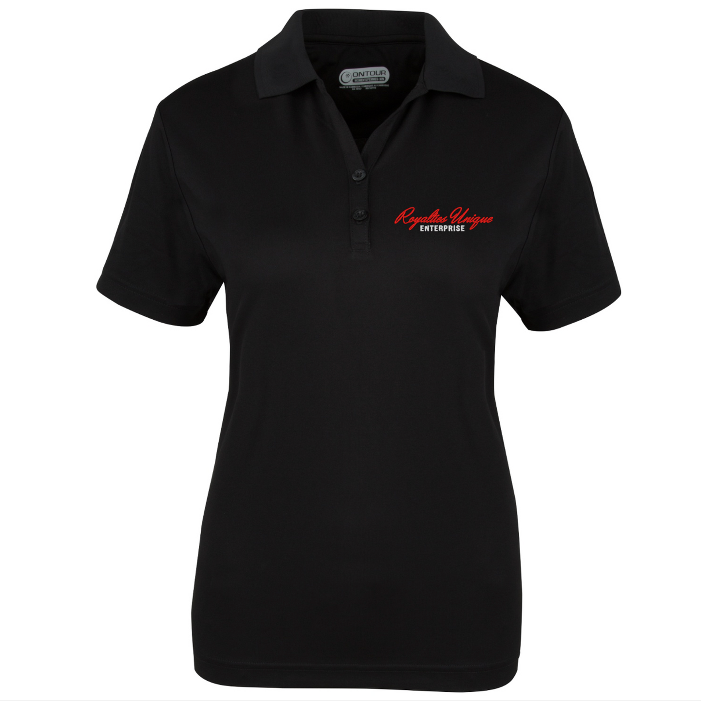 Embroidered V-Neck Polo Shirt